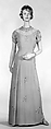 Evening dress, Elsa Schiaparelli (Italian, 1890–1973), silk, synthetic, rhinestones, metal, French
